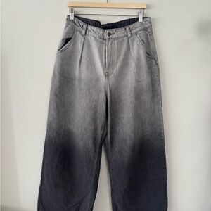 H&M Light Gray Ombre Wide-Leg Jeans